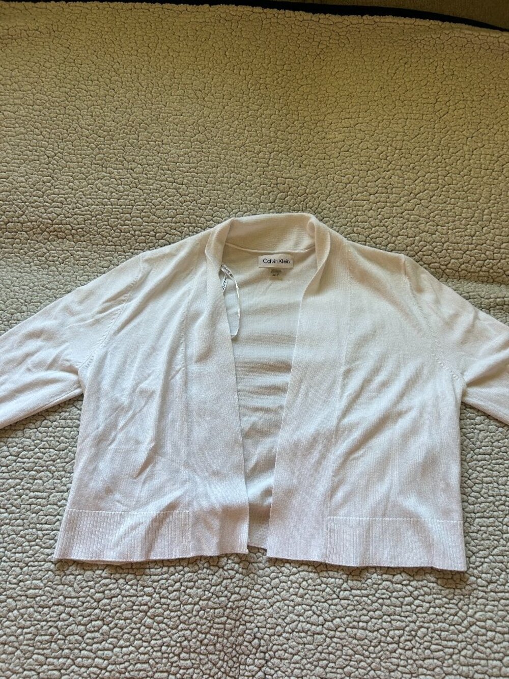 Calvin Klein -- white, short, cardigan